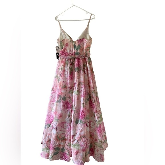 NWT TRIXXI Womens Juniors Floral Glitter Formal Dress - Picture 12 of 12